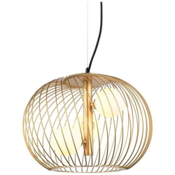 Pendente A Sospensione Moderno Dorato A 3 Luci Con Oro, Paralume Bianco, G9 en oferta