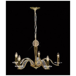 Lampadario A Sospensione A Soffitto 5 Luci Oro Francese, Cristallo en oferta