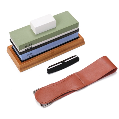 Set di pietre per affilare bifacciali in corindone bianco 400/1000 3000/8000