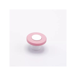 Pomolo tondo di colore rosa in goffrato fine incastonato su base bianca 40x25mm - 414H Wheel en oferta
