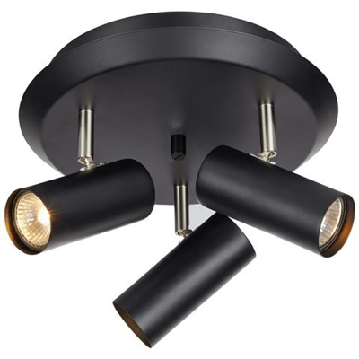 Faretto Da Soffitto A 3 Luci Per Interni Lampada A Grappolo Nero, Gu10