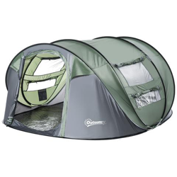 Tenda Da Campeggio Pop Up 4-5 Posti Impermeabile 2 Porte E 4 Finestre en oferta