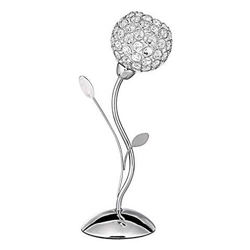 Searchlight Bellis - Lampada Da Tavolo A 1 Luce Flower Design Cromato E Vetro, G9 en oferta