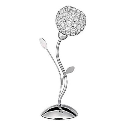Searchlight Bellis - Lampada Da Tavolo A 1 Luce Flower Design Cromato E Vetro, G9