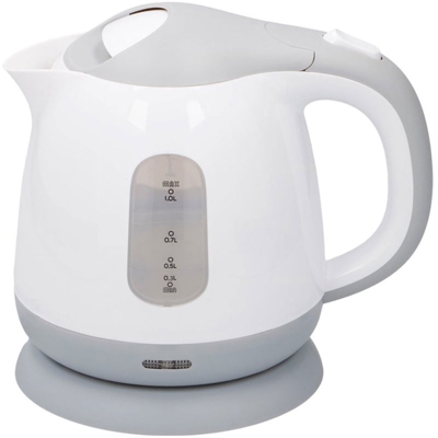 Bakaji - Bollitore Elettrico 1L 1100W Acqua Calda Cordless LED Senza Filo Bianco Dunlop