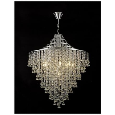 Sospensione A Soffitto 9 Luci Cromo Lucido, Cristallo