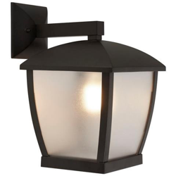 Luce Per Portico Da Parete Per Esterni - Nera Con Pannelli Acrilici Smerigliati Trasparenti en oferta