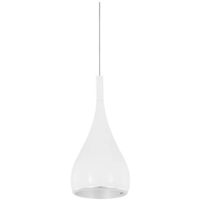 Sospensione Moderna A Sospensione Cromata, Bianca 1 Luce Con Paralume In Lega Di Metallo, E27