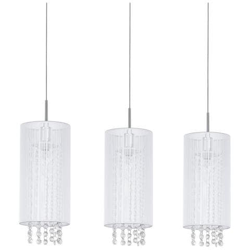 Sospensione A Sospensione Bianca A 3 Luci Con Paralume In Cristallo, Attacco E14 precio