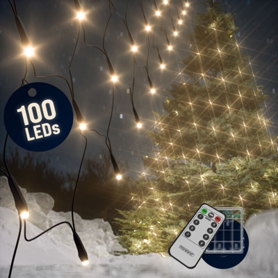 Luci led decorative catena luminosa LED cascata luminosa interno sterno stringa Lichternetz 100 LED weiß (de)