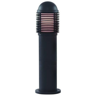 Paletto Luminoso Da Esterno 1 Luce Nero Con Diffusore Bianco Ip44, E27