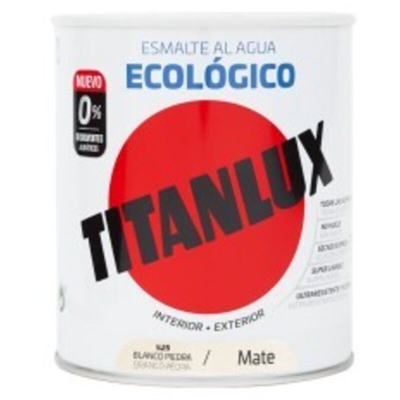 Smalto Ecologico Opaco Mate Acqua Titanlux | 750 mL - 525 White Stone - 525 White Stone