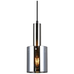 Sospensione Moderna A Sospensione Nichel Satinato 1 Luce Con Vetro, Paralume Fumè, E27 en oferta