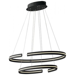 Lampadario Led Clarke Nera 75w 4500lm 4000k 80x40cm+60x30cm características
