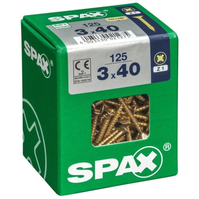 Lot 125 Svasata Vite A Testa Pozidriv Acciaio Raggio ?3 Mm X L.40 Mm - Spax