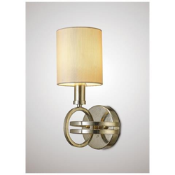 Lampada Da Parete Con Paralume Beige 1 Luce Argento Antico en oferta