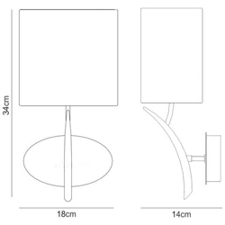 Applique Switched 1 Luce E27, Cromo Lucido Con Paralume Ovale Nero precio