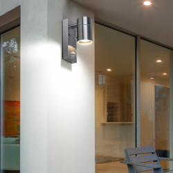 Lampada da parete in acciaio inox faretto da esterno illuminazione da giardino rilevatore di movimento luce da cortile in un set con lampadine a LED en oferta