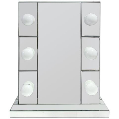 Specchio Per Make Up Da Tavolo Con Luci, 46x25,5x55,7 Cm Argento