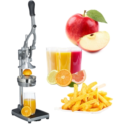 Spremifrutta manuale con tagliapatate, tagliamela, spremiagrumi HxLxP 47,5 x 17 x 40,5 cm, acciaio inox