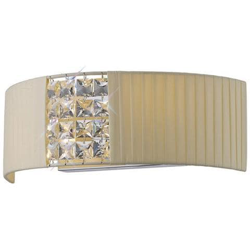 Applique A Filo Con Paralume Crema 2 Cromo Lucido Chiaro, Cristallo en oferta