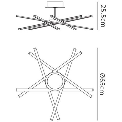 Soffitto 70,5 Cm Rotondo 42 W 3000 K, 3700 Lm, Dimmerabile, Argento, Acrilico Satinato, Cromo Lucido