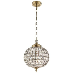 Lampadario A 1 Luce A Soffitto Mappamondo In Ottone Antico, Vetro, Attacco E27 precio