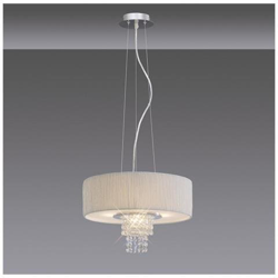 Sospensione A Soffitto Con Paralume Bianco A 4 Luci Cromo Lucido, Cristallo características