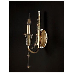 Applique 1 Lume E14 Oro Francese, Cristallo precio