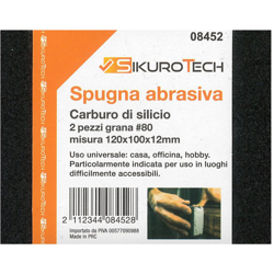 Spugna abrasiva 08452 120x100 grana 80 in carburo di silicio 2 pezzi - Sikurotech características
