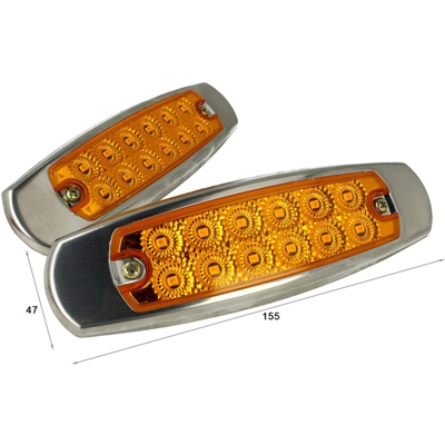 Carall - Kit Luci Fanali Arancione 24V 12V Luci Ingombro Cortesia Targa Cupola Cappa Del Camion Bus Barca Furgone