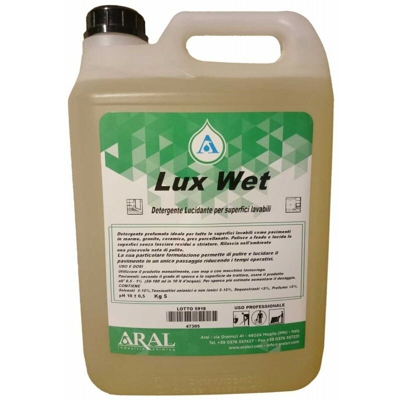 Detergente Lavapavimenti Lux Wet con Effetto Lucidante Tanica 5 Kg - Aral