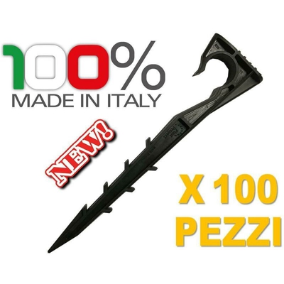 Picchetti per tubo irrigazione orto - Set 100 pezzi - per tubi da 16 o 2 mm