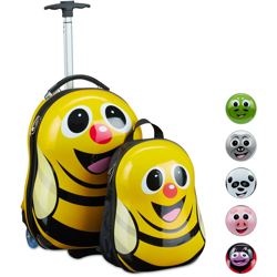 Valigia per Bambini con Zaino, con Ape Decorativa, per Bimbe & Bimbi, Misure HxLxP: 46 x 30 x 25 cm, Giallo precio