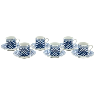 Casa Collection - Confezione 6 Tazzine da Caffe' con Piattino Atene