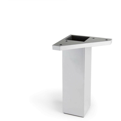 Gamba ad angolo quadrato stile moderno per mobili bassi. Altezza di 15 cm. Realizzata in ABS con finitura alluminio. Per il bricolage e il DIY.