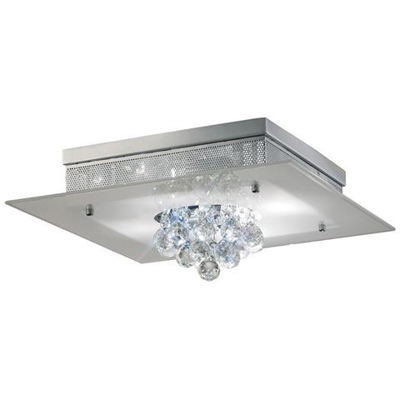 Filo Soffitto 4 Luci Cromo Lucido, Cristallo