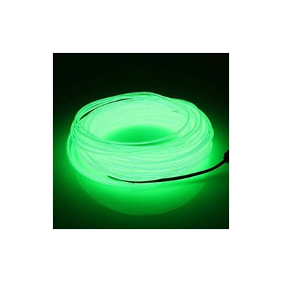 20M El LED Flessibile Morbido Tubo Filo Neon Bagliore Auto Rope Strip Luce Natale Decor Dc 12V-Fluorescenza Verde [Classe di efficienza energetica A]