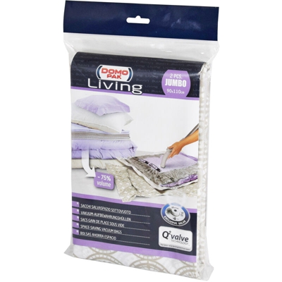 Kasanova - Sacchi Per Indumenti Sottovuoto 90x100 Cm Ella, 2 Pezzi Bianco