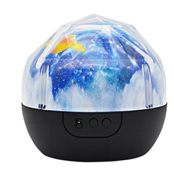 Lampada di proiezione del cielo stellato Lampada di proiezione del diamante magico di colore LED Luce notturna rotante nera senza batteria precio