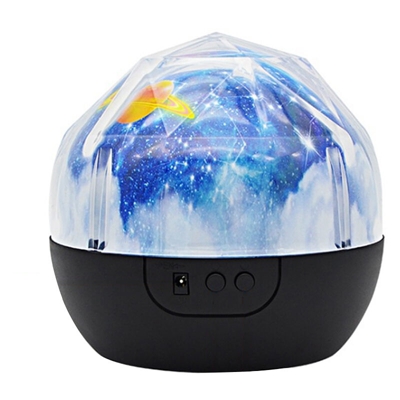 Lampada di proiezione del cielo stellato Lampada di proiezione del diamante magico di colore LED Luce notturna rotante nera senza batteria