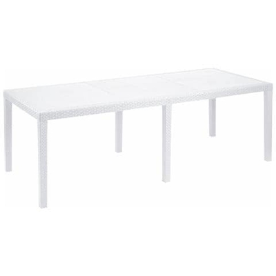 Tavolo Rettangolare Allungabile Da Esterno, Colore Bianco, Cm 150 X 72 X 90 (chiuso)