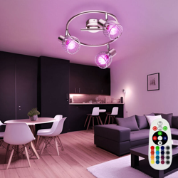 Etc-shop - plafoniera Rondell luce dimmer gabbia cellulare remoto compreso nel set. RGB lampade LED precio