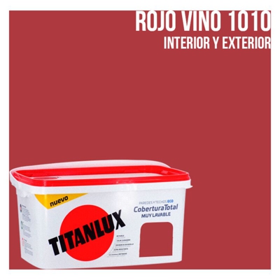 Secchio di vernice a copertura totale da 4 litri | Vino rosso - Vino rosso - Titan