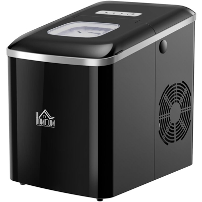 HOMCOM Macchina del Ghiaccio Professionale 12kg/24h, Nero