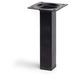 gamba quadrata stile moderno per mobili bassi. Altezza di 15 cm. Realizzata in acciaio con finitura nero. Per il bricolage e il DIY. Misure características