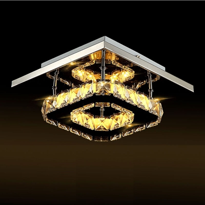 20CM Plafoniera a LED Lampadario a soffitto Lampada a sospensione in cristallo chiaro Luce calda