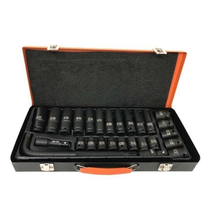 Tools - Kit 27 Bussole E Adattatori Peravvitatore Pneumatico 1/2' Adattatore A L 10'