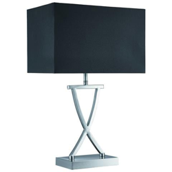 Lampada Da Tavolo 1 Luce Argento Satinato Con Paralume Nero, Attacco E14 características