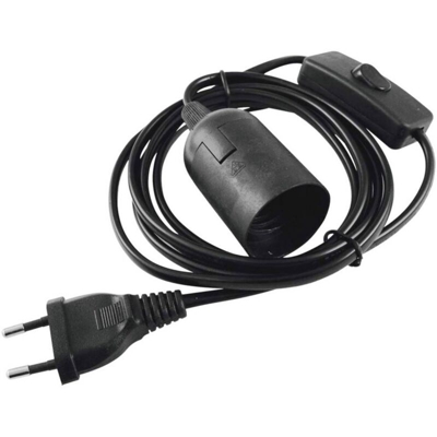 Eurolite 51100666 Portalampada E27 230 V 60 W con spina europea, con interruttore a bilanciere